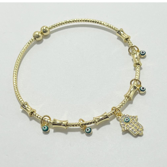BRAZALETE MANO DE DIOS CON OJOS TURCOS