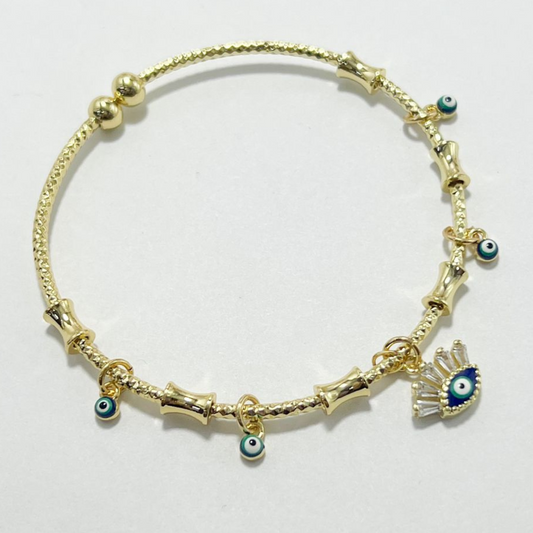 BRAZALETE OJO TURCO CON CIRCONES