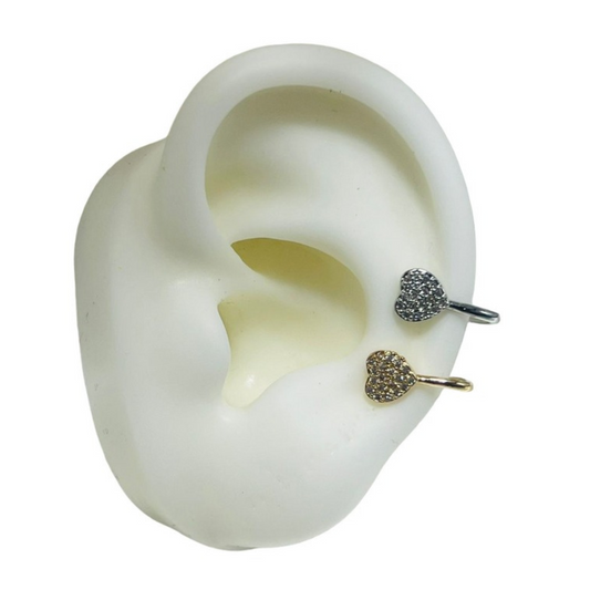 EAR CUFF CORAZÓN CIRCONES