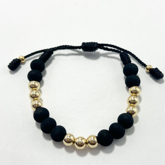 PULSERA TEJIDA ORO LAMINADO 18K 6MM