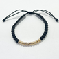 PULSERA TEJIDA ORO LAMINADO 18K BALINES 4MM