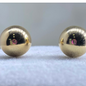 TOPOS DE CUÑA ORO LAMINADO 18K BALÍN LISO 8MM