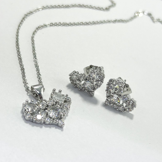SET DE RODIO CORAZÓN PLATEADO