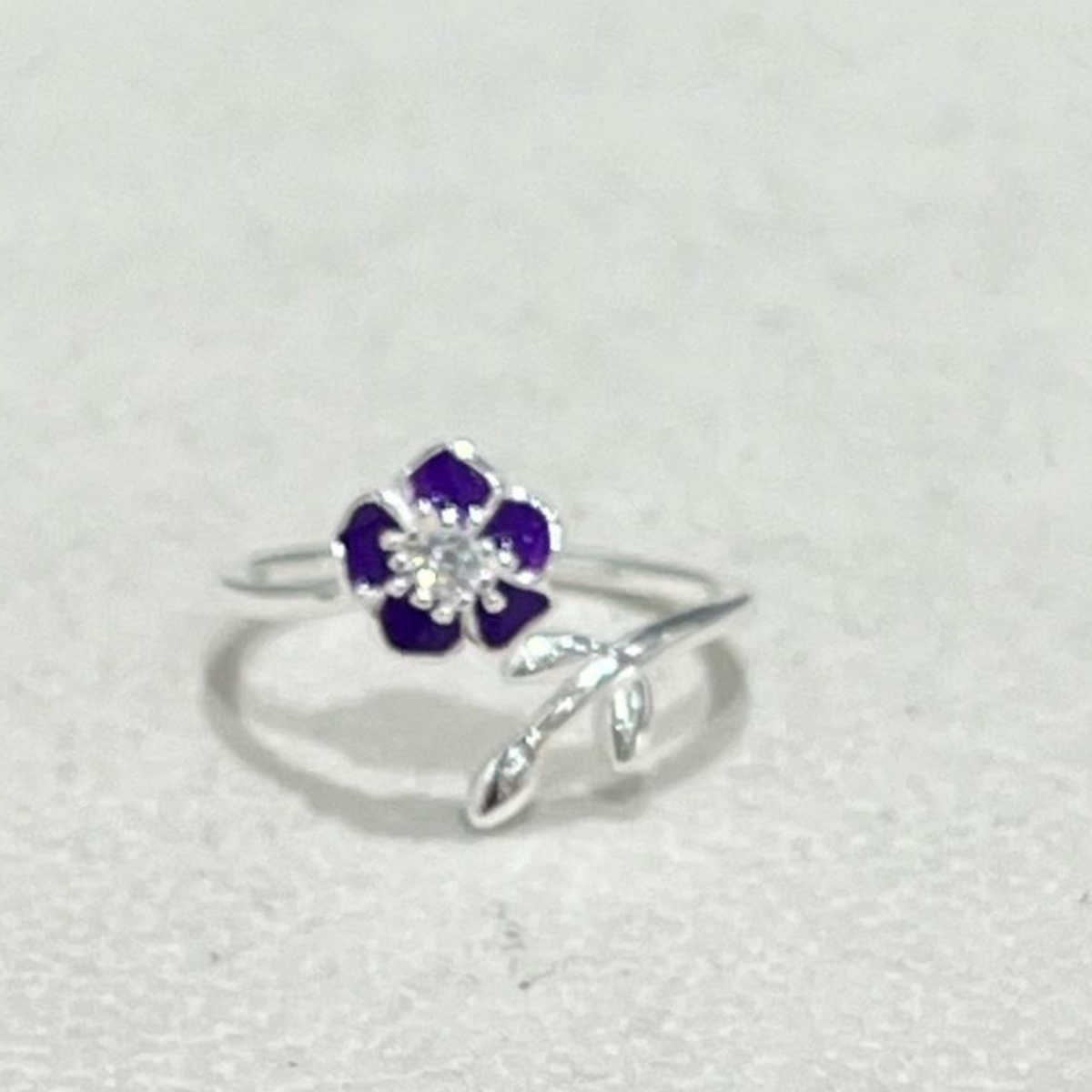 ANILLO FLOR PLATA LEY 925