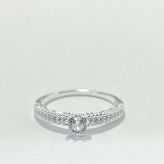 ANILLO SOLITARIO PLATA LEY 925