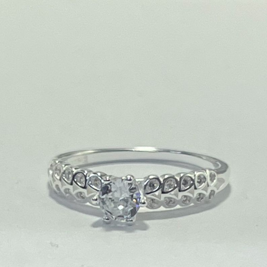 ANILLO SOLITARIO PLATA LEY 925