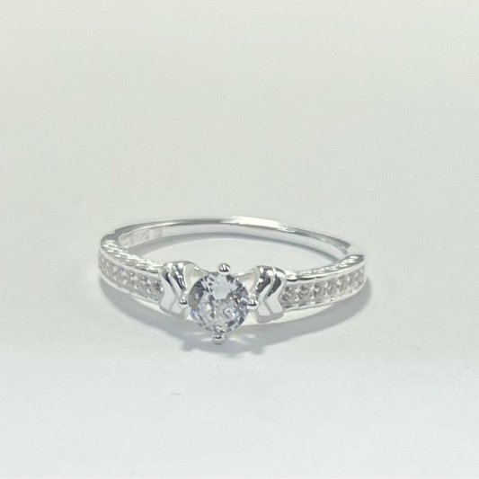 ANILLO SOLITARIO PLATA LEY 925
