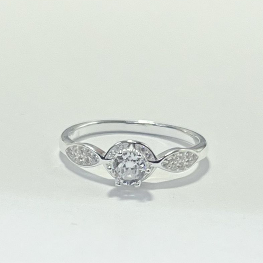 ANILLO SOLITARIO PLATA LEY 925