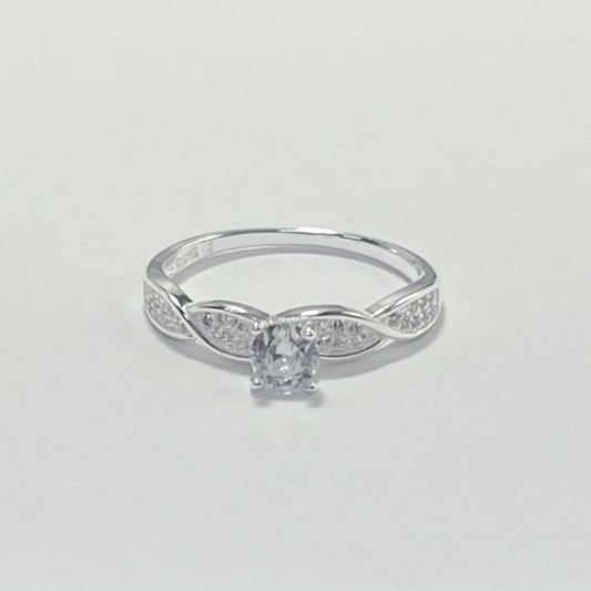 ANILLO SOLITARIO PLATA LEY 925