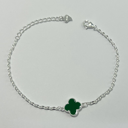 PULSERA TRÉBOL EN PLATA