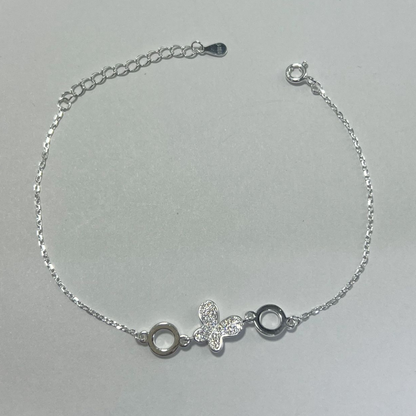 PULSERA CIRCULOS MARIPOSA PLATA LEY 925
