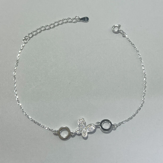 PULSERA CIRCULOS MARIPOSA PLATA LEY 925