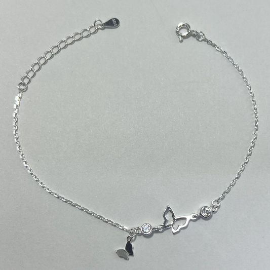 PULSERA  MARIPOSA PLATA LEY 925
