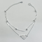 PULSERA CORAZÓN DOBLE CON BALINES PLATA LEY 925