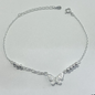 PULSERA EN PLATA CON DIJE MARIPOSA Y BALINES PLATA LEY 925