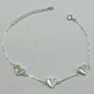 PULSERA DE CORAZONES CON MICRO CIRCONES EN PLATA LEY 925
