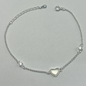TOBILLERA DIJE CORAZÓN CON CIRCONES PLATA LEY 925