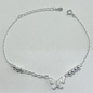 TOBILLERA EN PLATA CON MARIPOSA Y BALINES