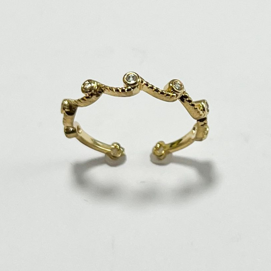 ANILLO GRADUABLE EN RODIO CON CIRCONES