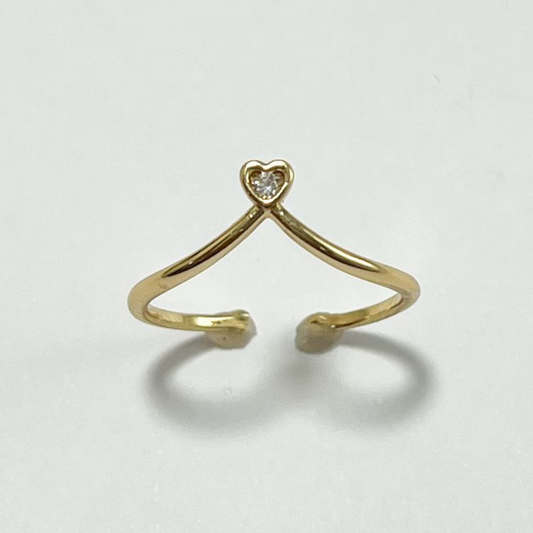 ANILLO GRADUABLE EN RODIO CORAZÓN