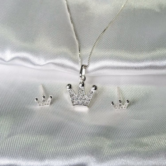 JUEGO EN PLATA LEY 925 CORONA