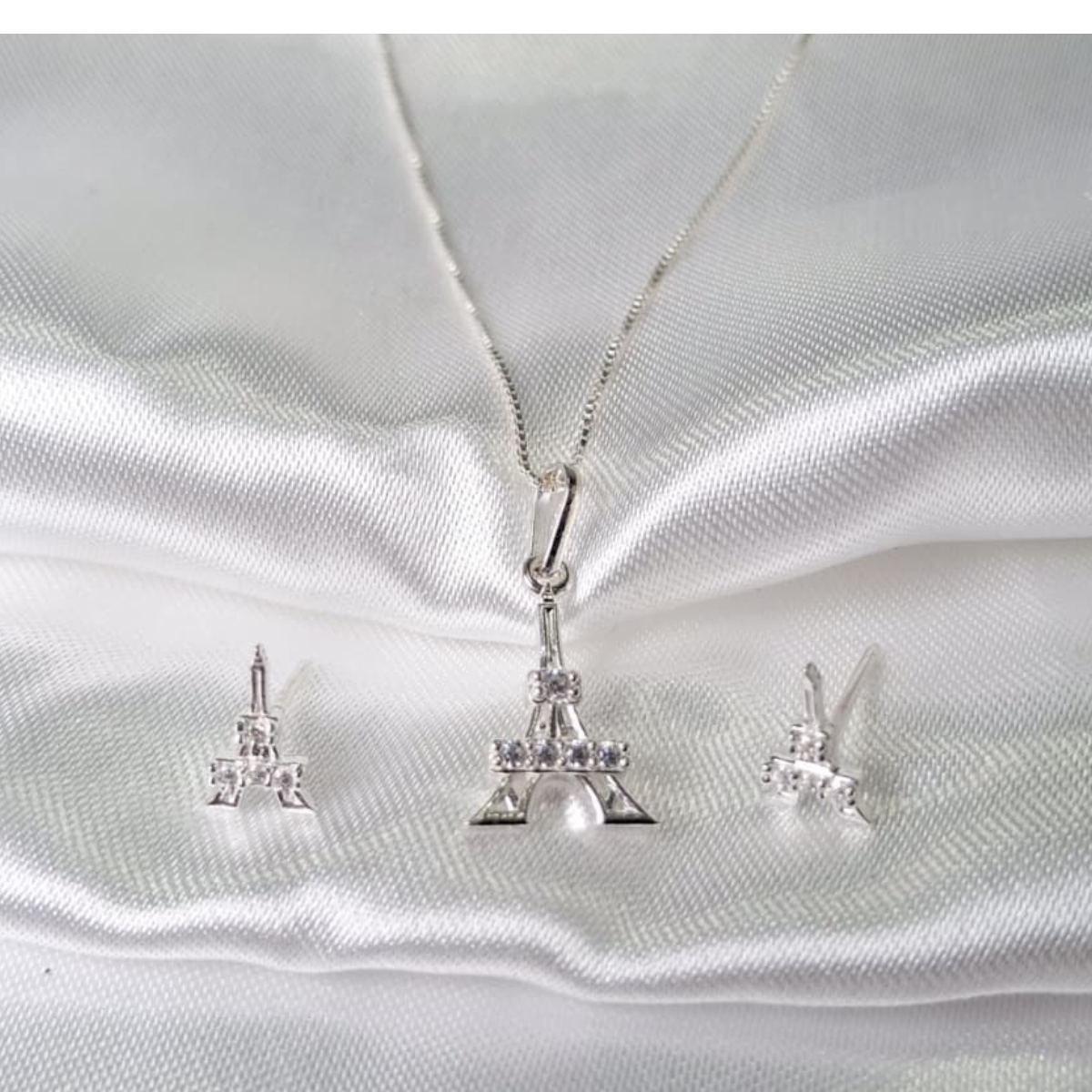 JUEGO EN PLATA LEY 925 TORRE EIFFEL