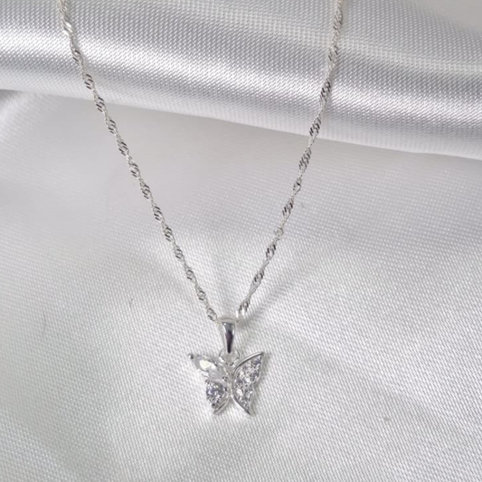 CADENA MAS DIJE MARIPOSA CON CIRCONES