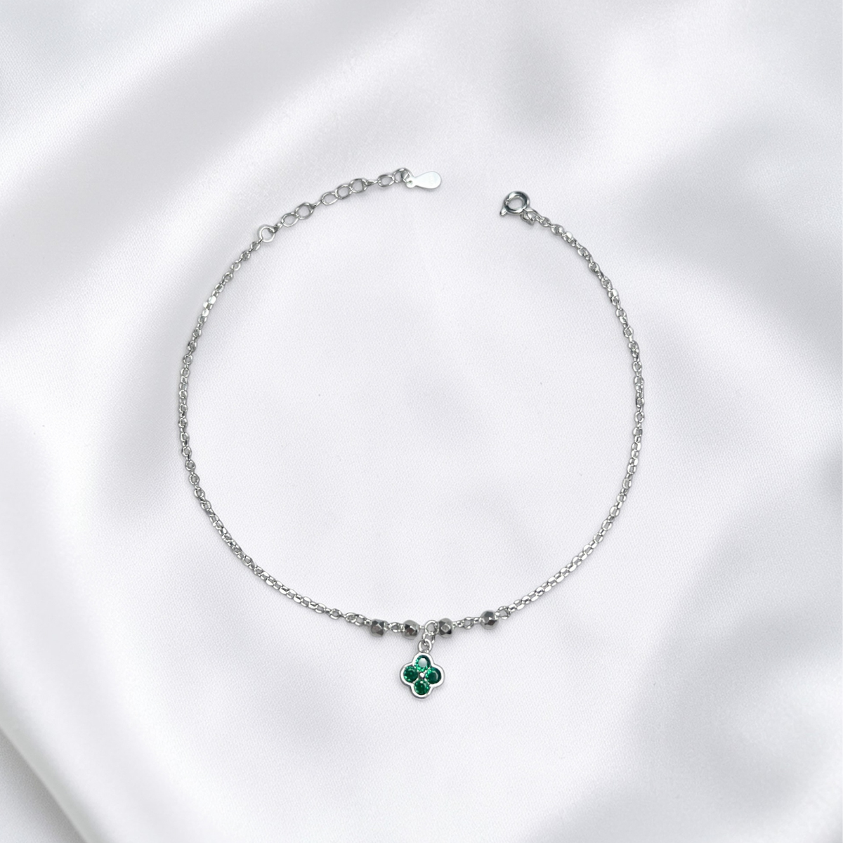 TOBILLERA PLATA CIRCONES TAILANDES