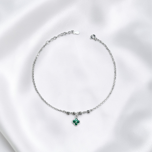 TOBILLERA PLATA CIRCONES TAILANDES
