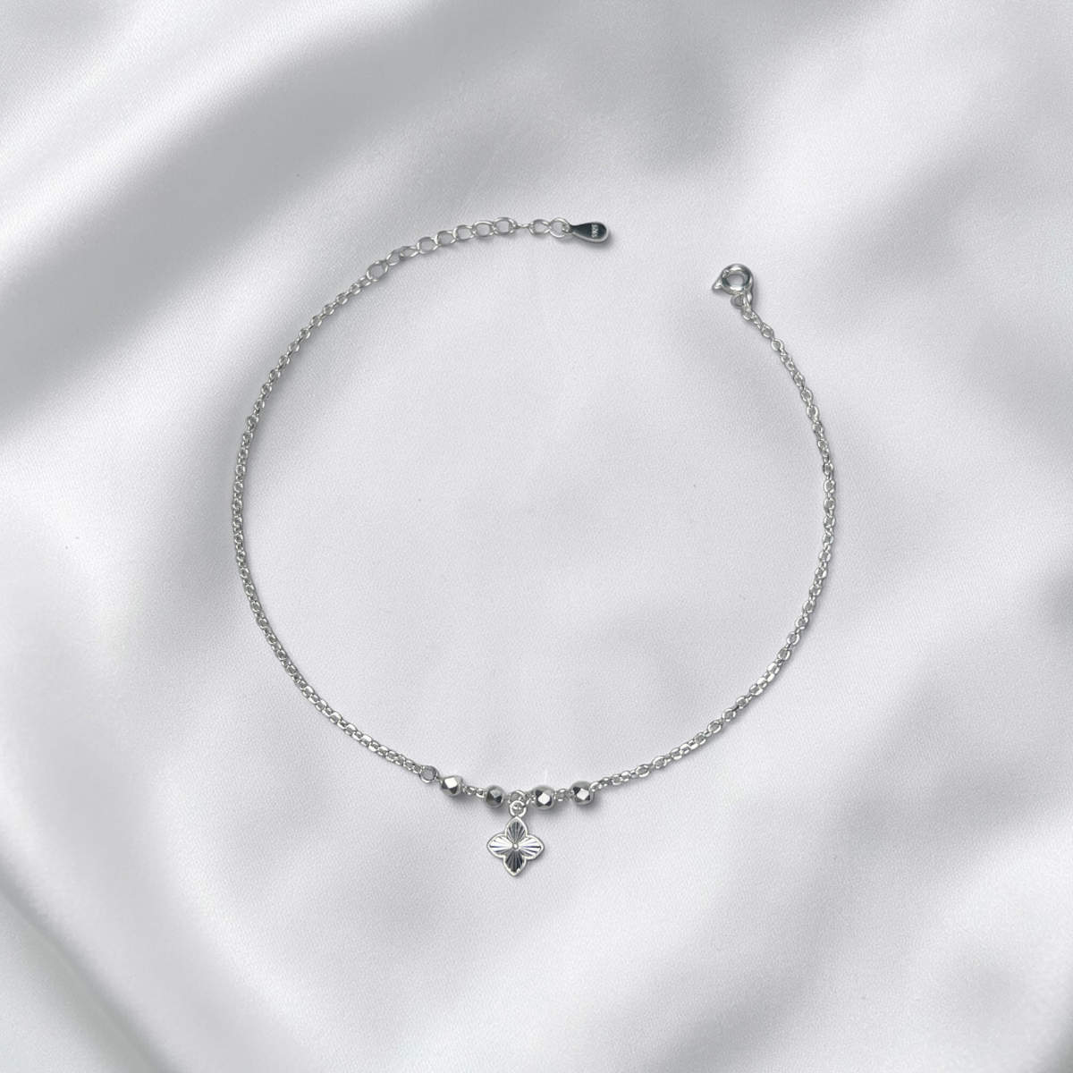 TOBILLERA PLATA CIRCONES TAILANDES