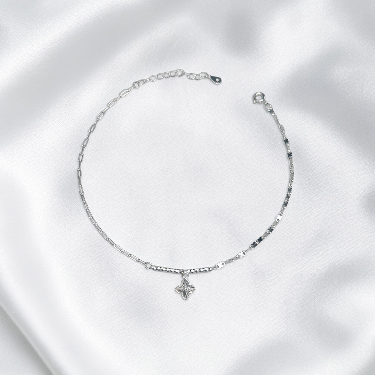 TOBILLERA PLATA CIRCONES TAILANDES