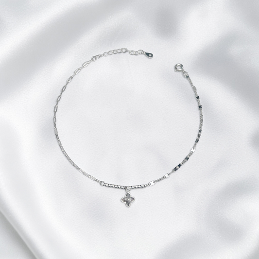 TOBILLERA PLATA CIRCONES TAILANDES