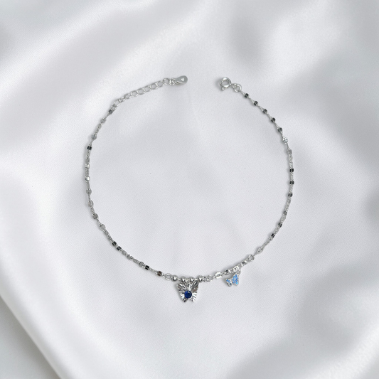 TOBILLERA PLATA CIRCONES TAILANDES