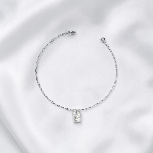 TOBILLERA PLATA CIRCONES TAILANDES