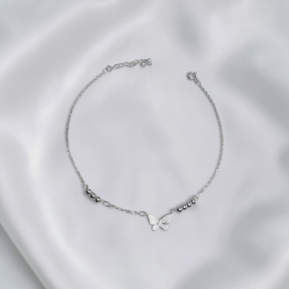 TOBILLERA PLATA CIRCONES TAILANDES