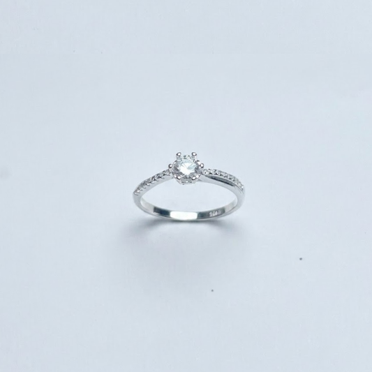 ANILLO SOLITYARIO PLATA CIRCONES TAILANDES