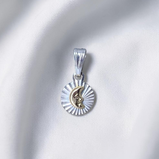 DIJE ORO PLATA DIAMANTADO LUNA