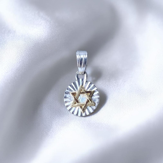 DIJE ORO PLATA DIAMANTADO ESTRELLA DE DAVID