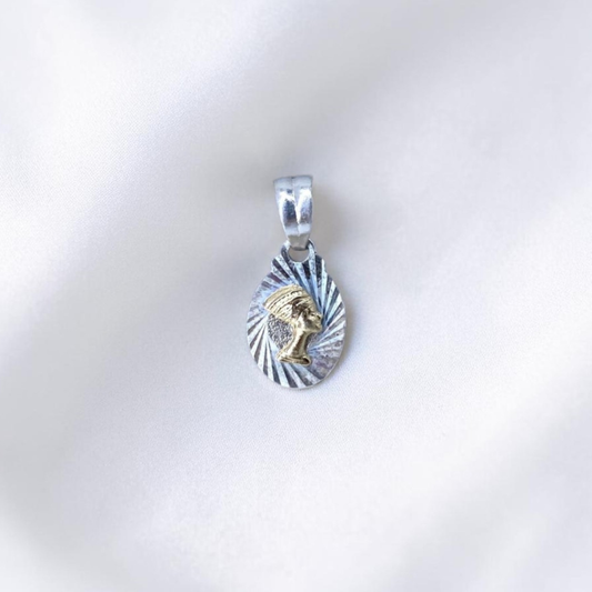 DIJE ORO PLATA DIAMANTADO NEFERTITI