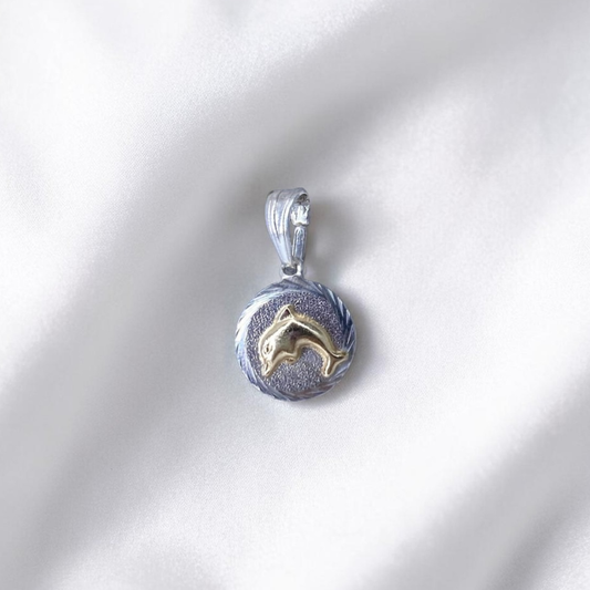 DIJE ORO PLATA DIAMANTADO DELFIN