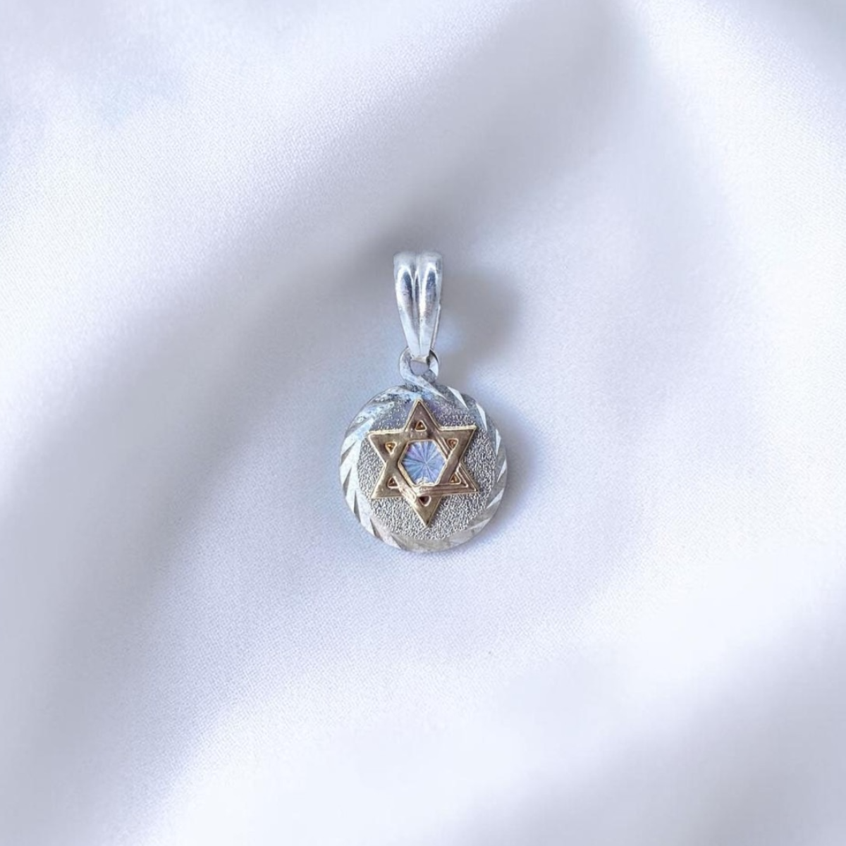DIJE ORO PLATA DIAMANTADO ESTRELLA DE DAVID