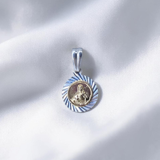 DIJE ORO PLATA DIAMANTADO SAGRADO CORAZON