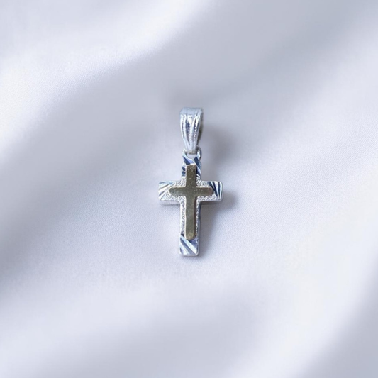 DIJE ORO PLATA DIAMANTADO CRUZ