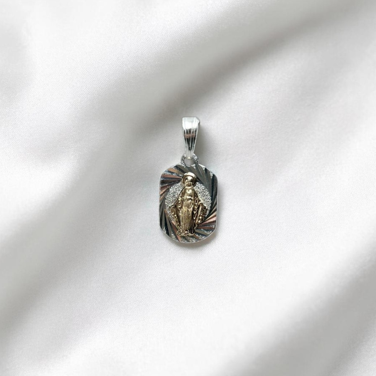 DIJE ORO PLATA DIAMANTADO MILAGROSA