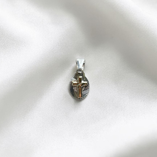 DIJE ORO PLATA DIAMANTADO CRUZ