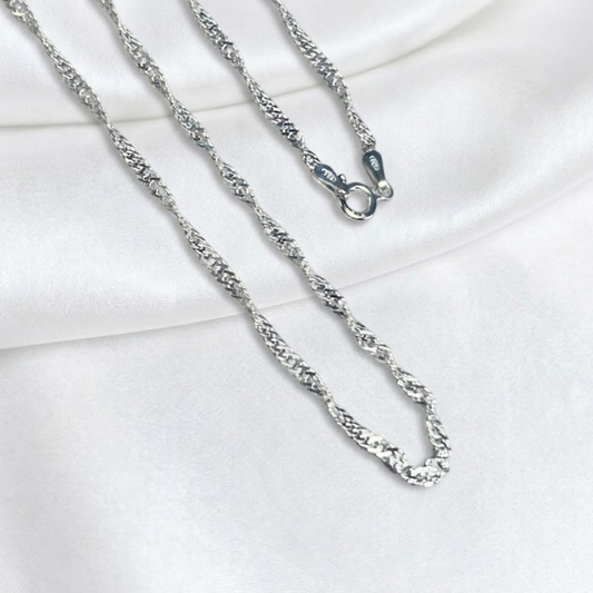 CADENA PLATA SINGAPORE 45CM LARGO