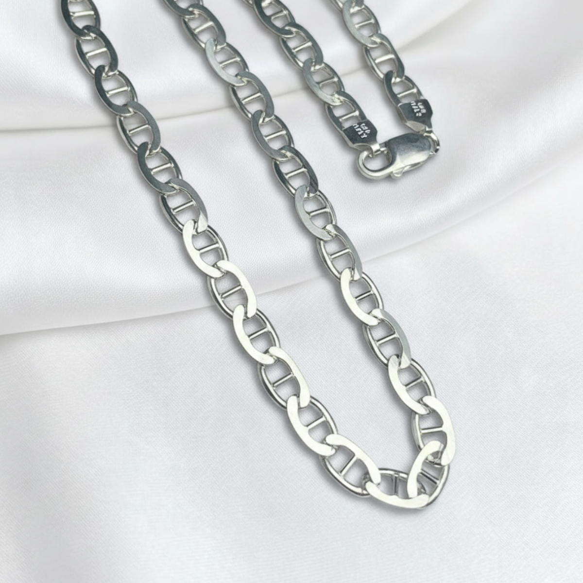 CADENA PLATA ANCLA 60CM LARGO