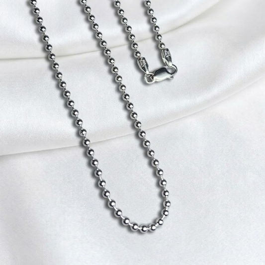 CADENA PLATA MILITAR 60CM LARGO