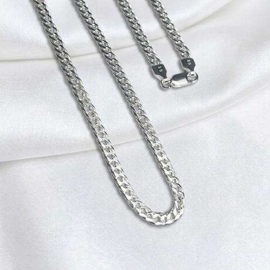 CADENA PLATA DOBLE ESLABON 60CM LARGO