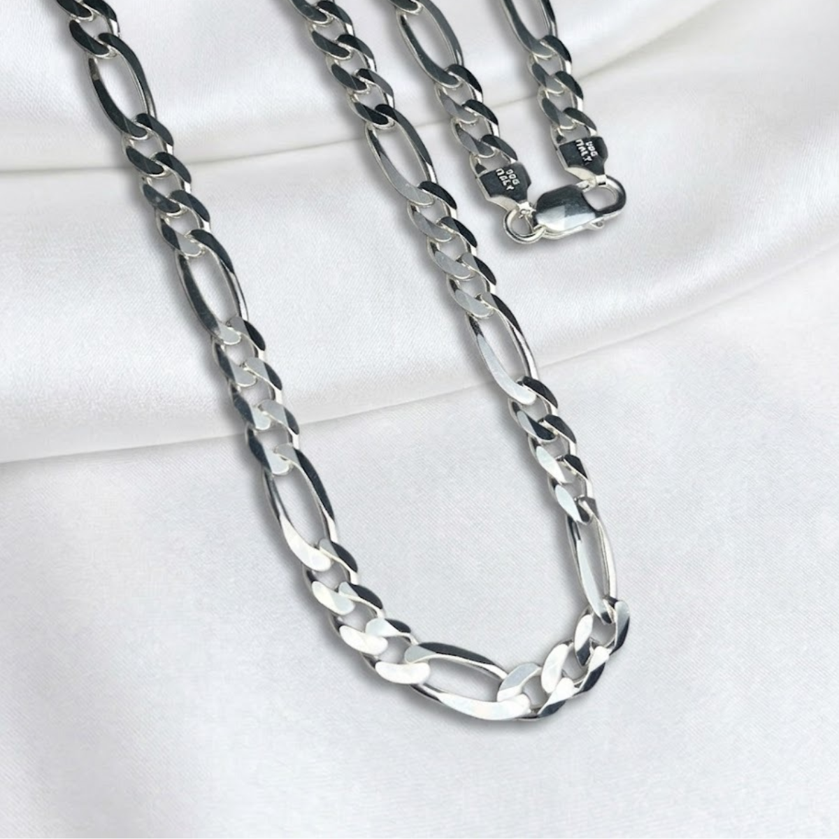 CADENA PLATA FIGARO 70CM LARGO